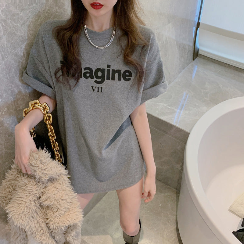 Damen Bequemes Oversized T-Shirt mit kreativem Print und lässigem Schnitt