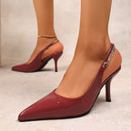 Damen Elegante Slingback-Pumps mit funkelndem Kettenakzent R&B