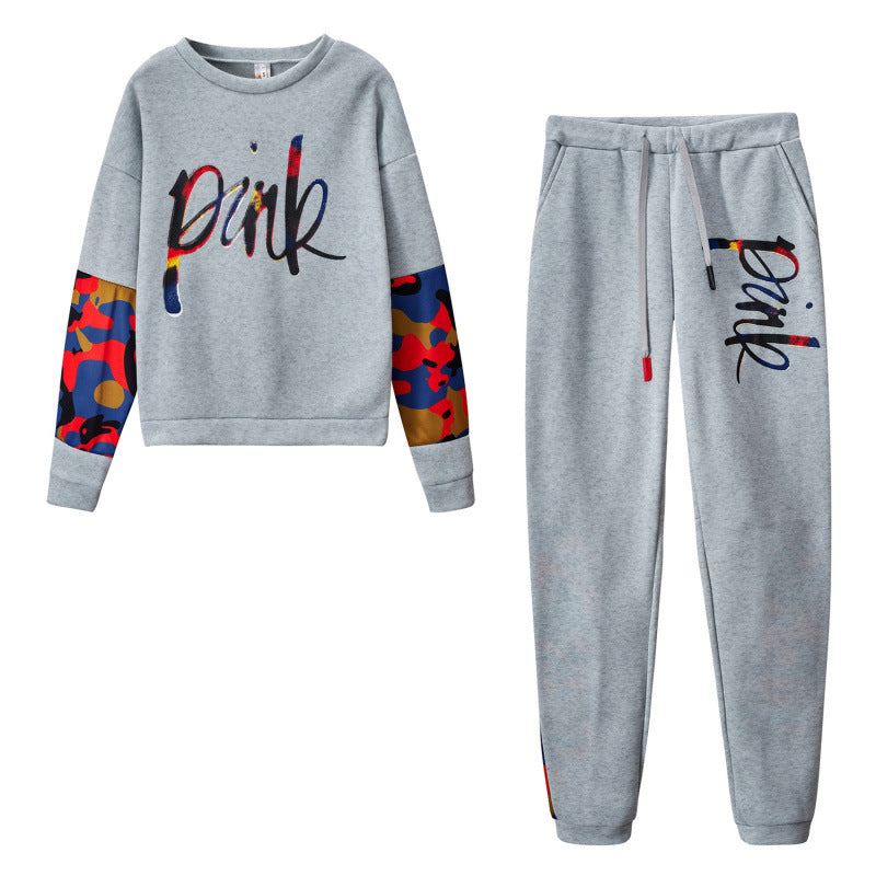 Damen Sportliches Sweatshirt-Set mit bunten Camouflage-Details und komfortablem Schnitt R&B