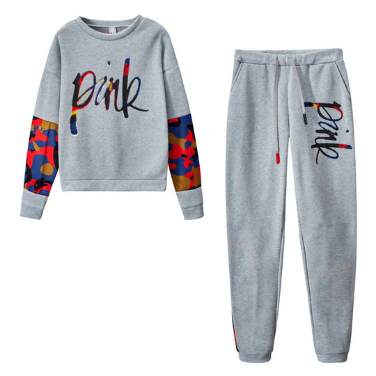 Damen Sportliches Sweatshirt-Set mit bunten Camouflage-Details und komfortablem Schnitt R&B