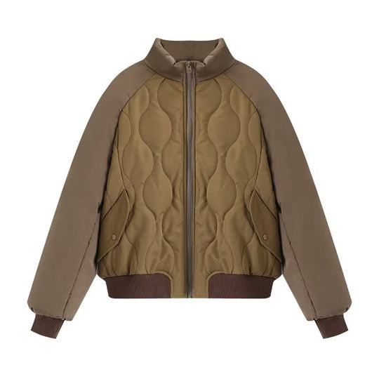 Damen modische Steppjacke mit hohem Kragen und voluminösem Design R&B