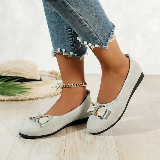 Damen Elegante und bequeme Ballerinas mit Schleifenapplikation R&B