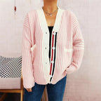 Damen Strickjacke mit modischem Streifenmuster R&B