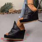 Damen Wedge-Pantoletten mit modischem Schnitt und offenem Zehenbereich R&B