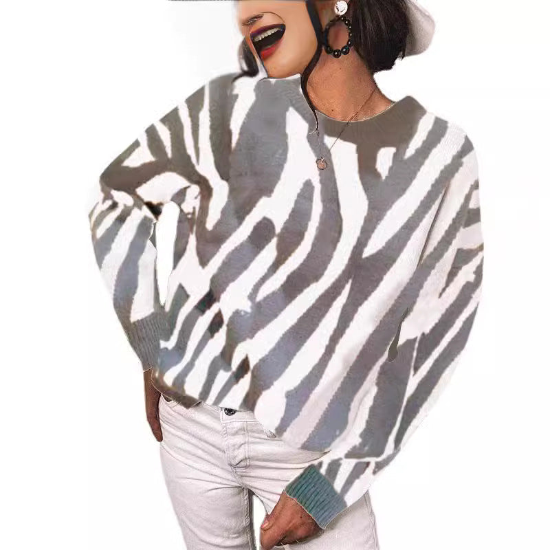 Damen Strickpullover mit modernem Streifenmuster und lässigem Schnitt R&B