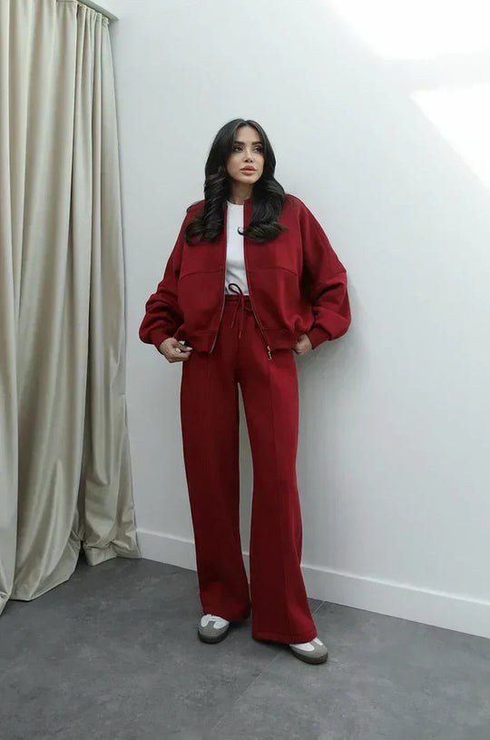 Damen Komfortabler und stilvoller Hosenanzug mit oversized Oberteil R&B