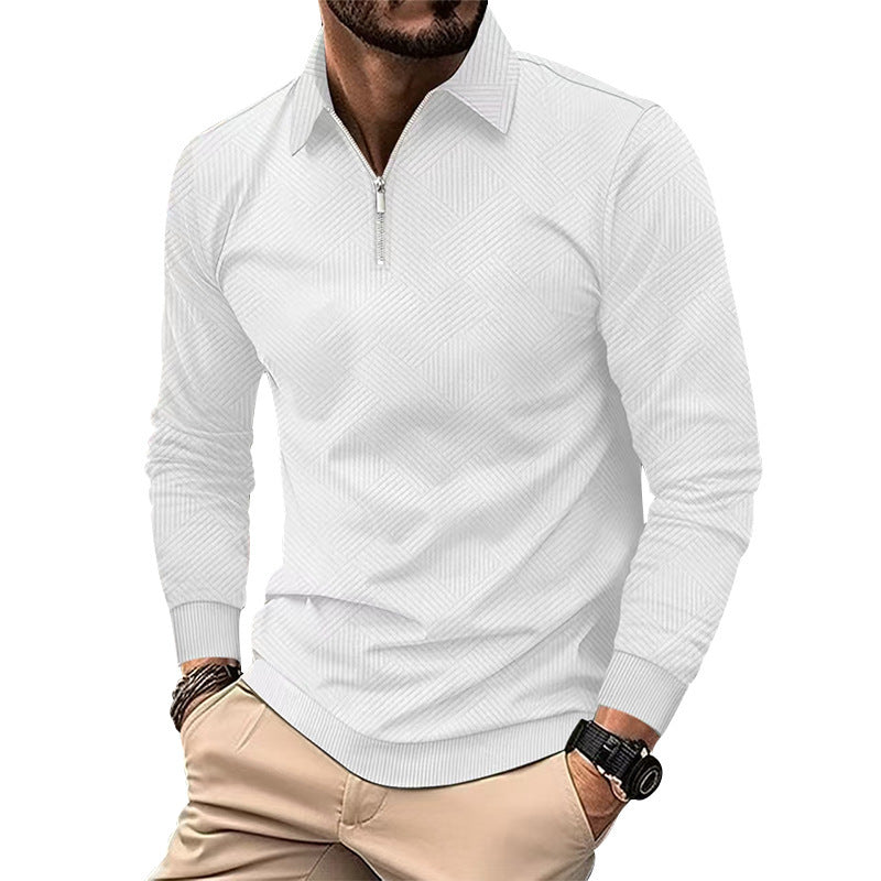 Herren modischer Stehkragenpullover mit strukturiertem Material R&B