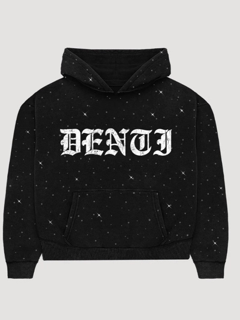 Damen nan weite Sweathose mit Sternenallover, Gothic-Logoprint, elastischem Bund und Eingrifftaschen R&B
