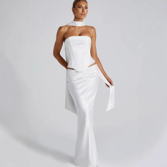 Damen Elegantes Abendkleid mit schulterfreiem Design und figurbetontem Schnitt R&B