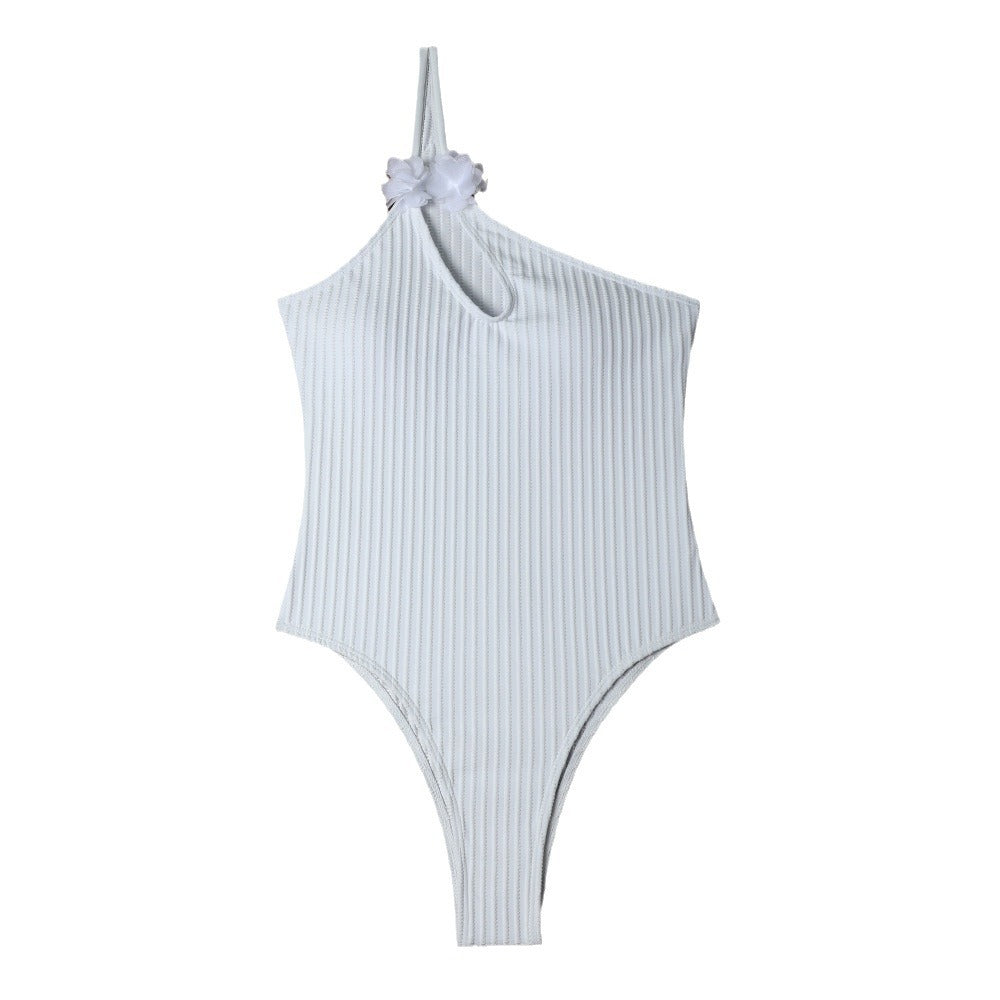 Damen Sportlicher Spitzen-Badeanzug mit floralem Detail R&B