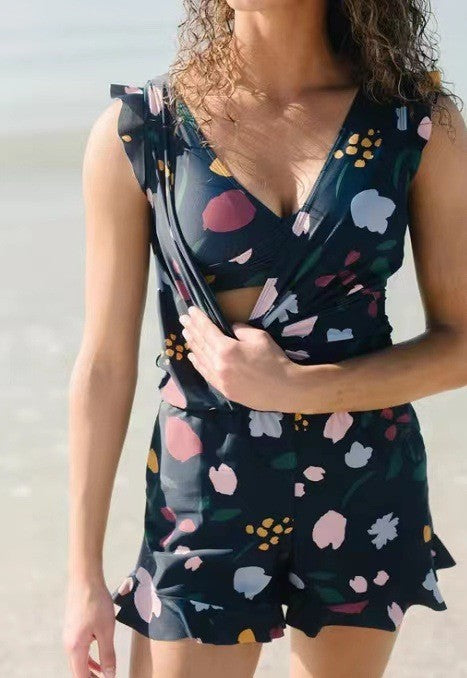 Damen Freizeit Overall mit floralem Design R&B