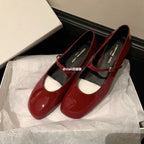 Damen elegante Ballerinas mit dekorativem Riemendesign und komfortablem Blockabsatz