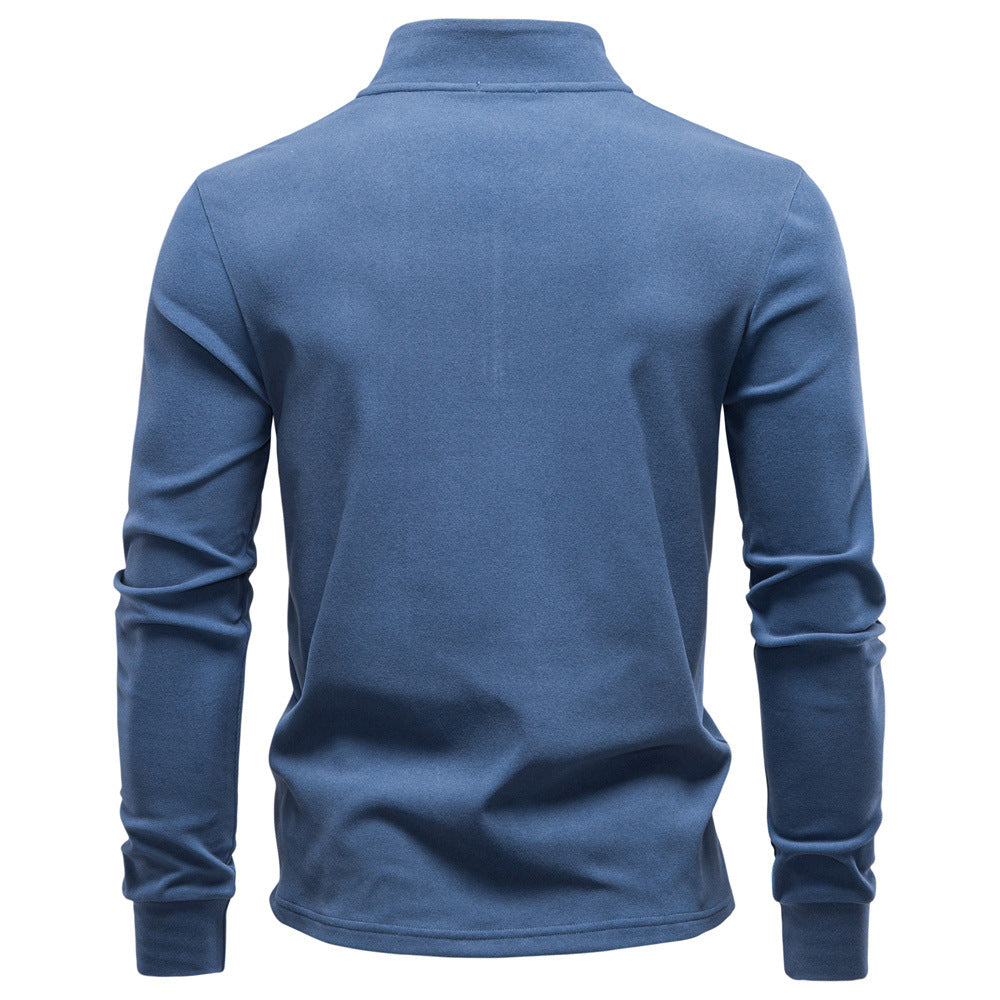 Herren funktionaler Sweatshirt mit hohem Kragen und kurzem Reißverschluss R&B