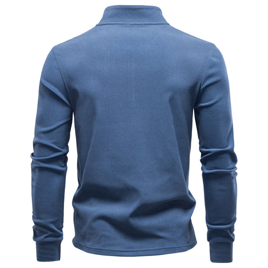 Herren funktionaler Sweatshirt mit hohem Kragen und kurzem Reißverschluss R&B