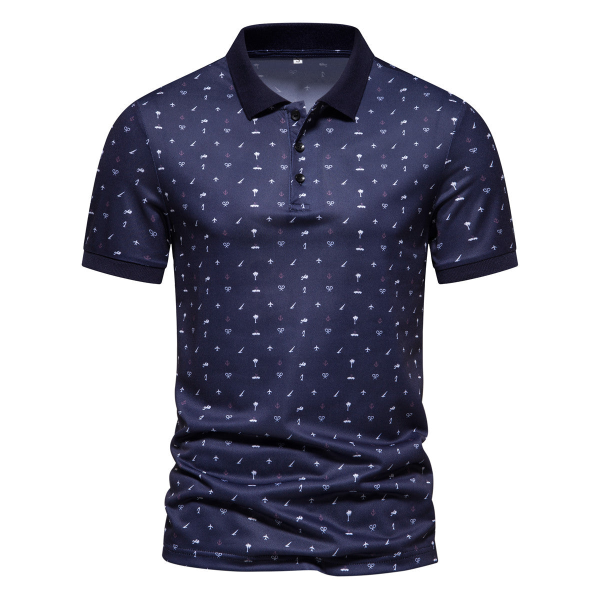 Herren Polohemd mit stilvollem Allover-Muster