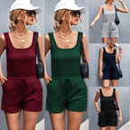 Damen Lässiger Jumpsuit mit verstellbarem Taillenzug und charmantem U-Ausschnitt R&B