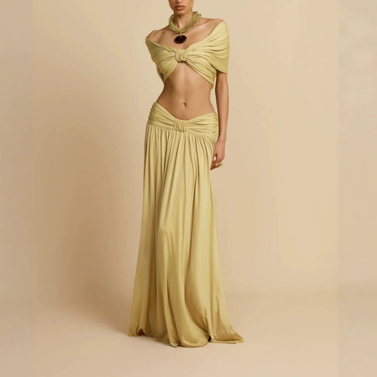 Damen Elegantes Maxikleid mit innovativem Knotted-Design R&B