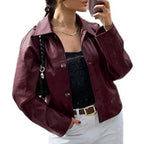 Damen Kunstlederjacke im modischen Oversized-Schnitt R&B