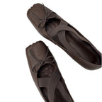Damen Ballerina-Schuhe mit raffiniertem Cross-Over-Riemen und weichem Leder