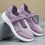 Damen Komfortable Slip-On Freizeitschuhe mit verstellbarem Klettverschluss R&B
