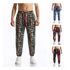 Herren lockere Freizeithose mit buntem Muster und elastischem Bund R&B