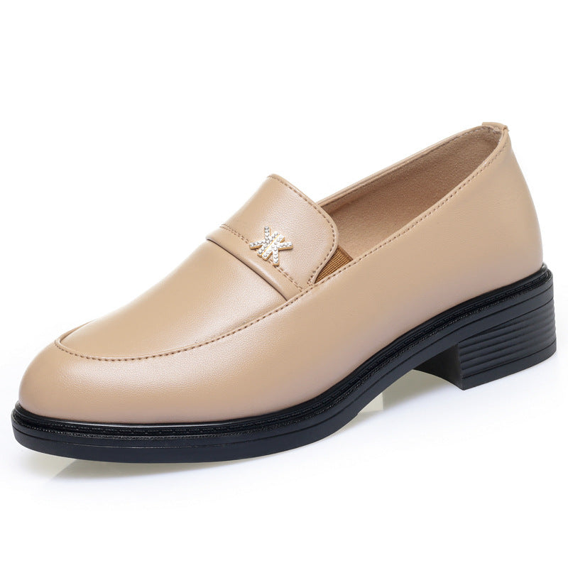 Damen Elegante Mokassins mit modischem Dekor und bequemem Blockabsatz R&B