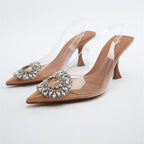 Damen Elegante Slingback Pumps mit funkelnden Schmuckdetails R&B