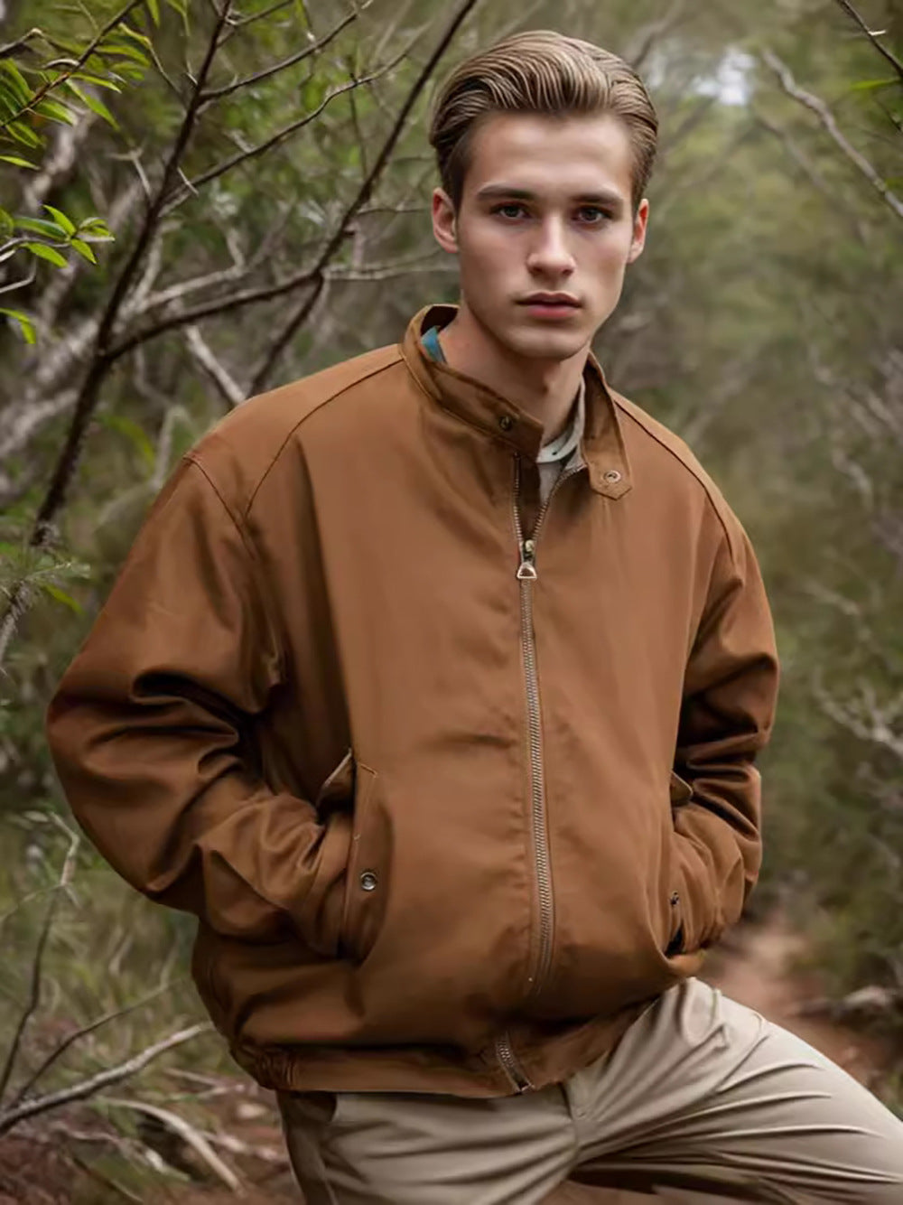 Herren lässige Outdoor-Jacke mit praktischen Taschen und atmungsaktivem Innenfutter R&B