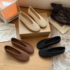 Damen Komfortable Slip-On Ballerinas mit modischem Flechtmuster