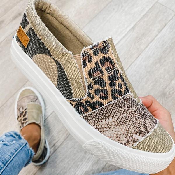 Damen modische Slip-On Sneakers mit Muster-Mix von R&B