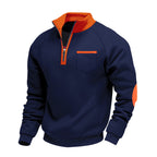 Herren modischer Kapuzenpullover mit Reißverschluss und praktischer Brusttasche R&B