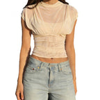 Damen Elegantes Shirt mit Raffung und weichem Stoff R&B