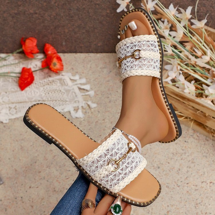 Damen Komfortable und elegante Riemen-Pantoletten R&B
