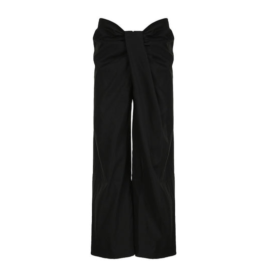 Damen Elegante High-Waist Palazzo-Hose mit Falten R&B