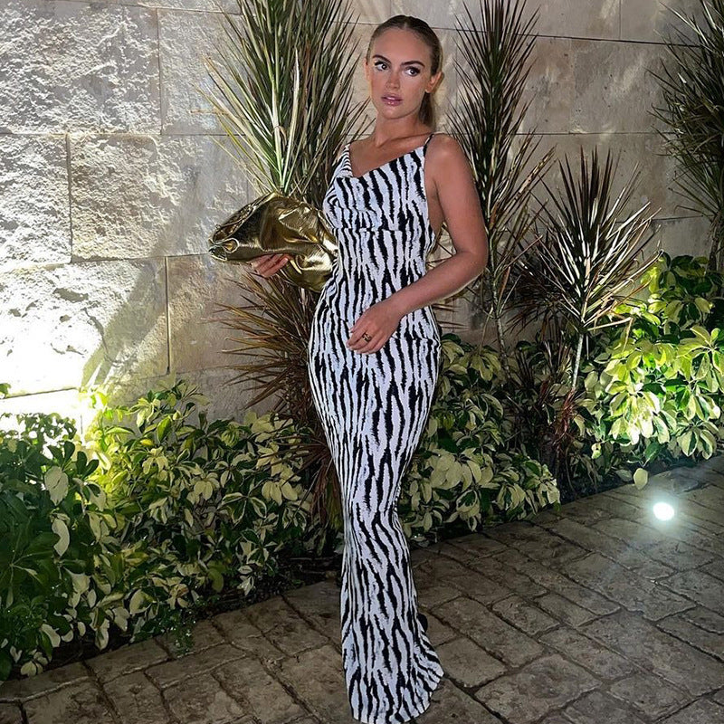 Damen Maxikleid mit tierischem Print R&B