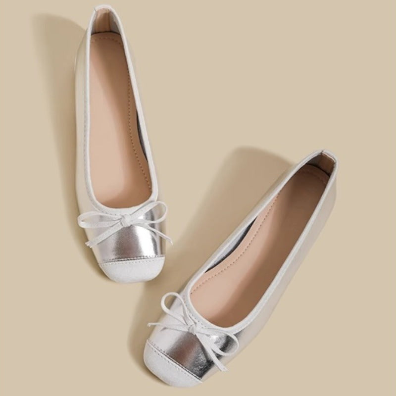 Damen Elegante Ballerina-Schuhe mit zarter Schleifenapplikation R&B