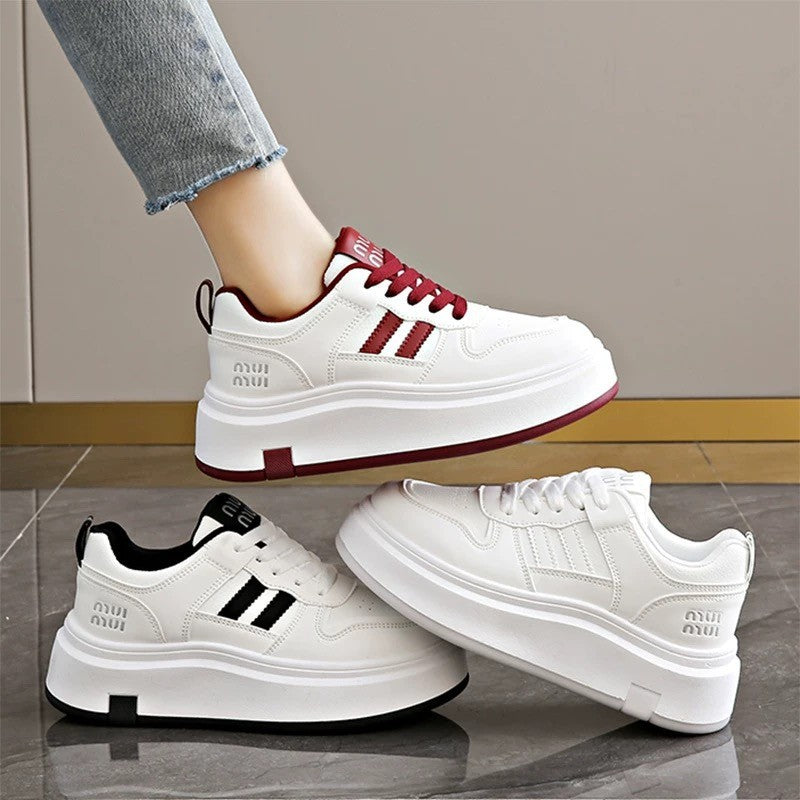 Damen Trendige Plateau-Sneaker mit weicher Polsterung und rutschfester Sohle R&B
