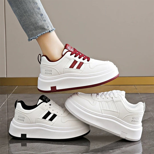 Damen Trendige Plateau-Sneaker mit weicher Polsterung und rutschfester Sohle R&B