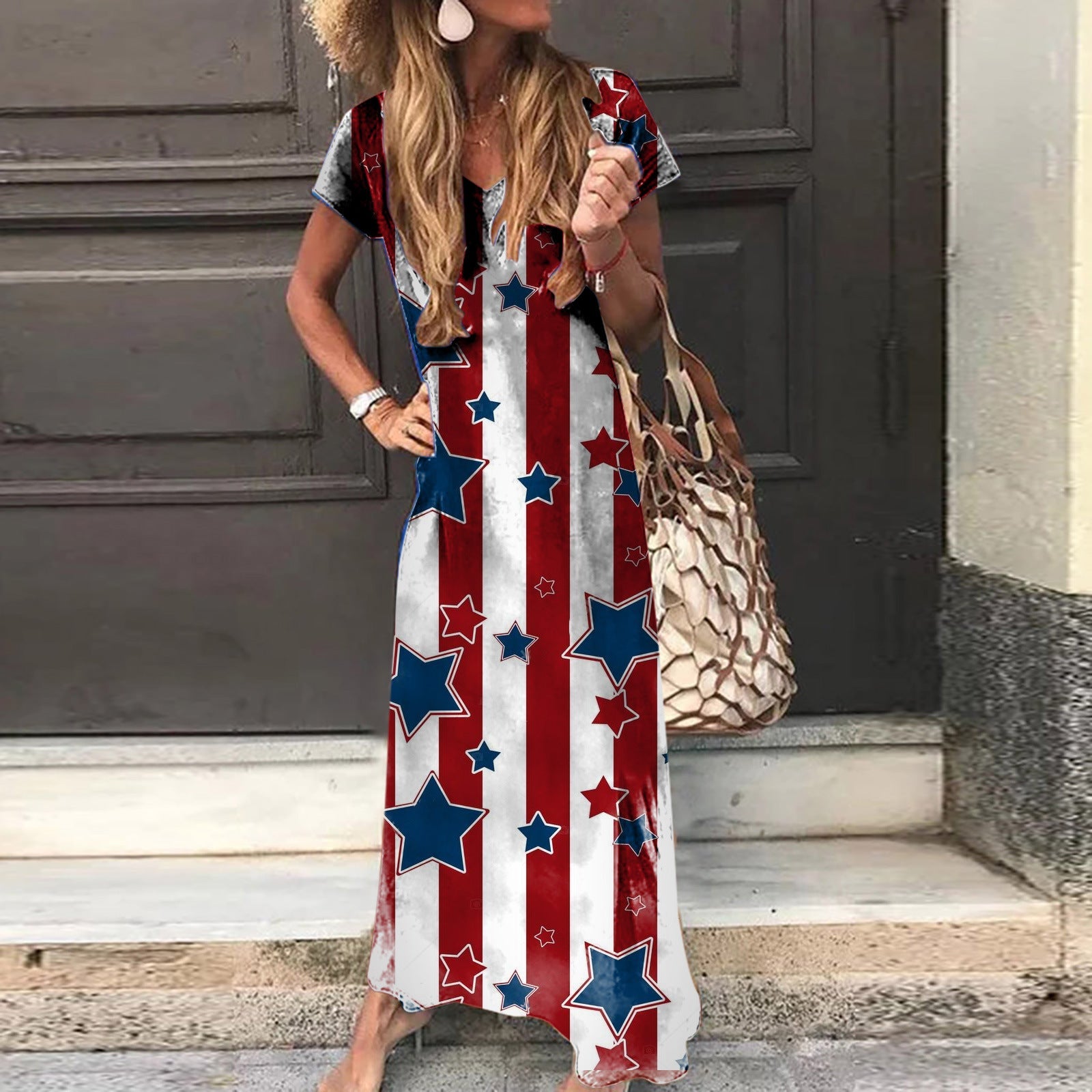 Damen Grafik Maxikleid R&B