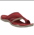 Damen bequeme Zehentrenner-Sandalen mit anatomischer Fußbettgestaltung R&B
