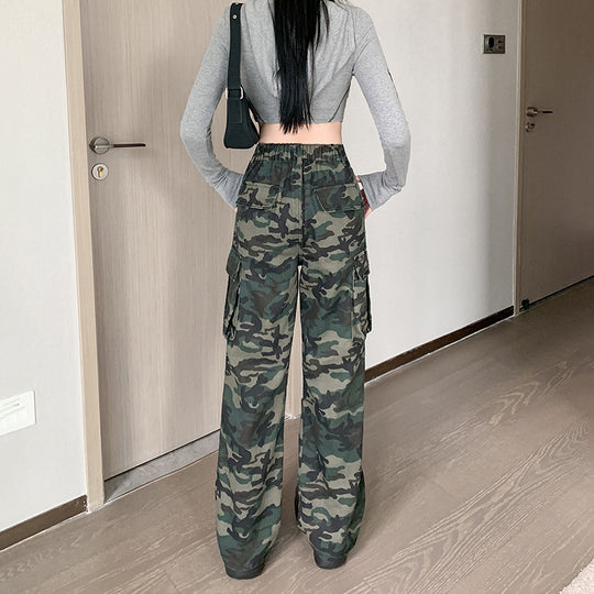 Damen Cargohose im modischen Camouflage-Design mit praktischen Taschen R&B
