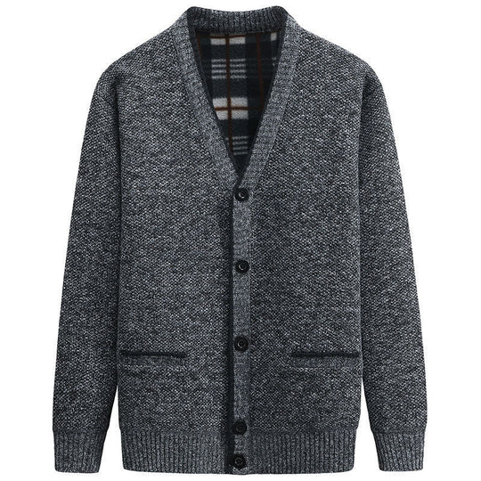 Herren Strickjacke mit V-Ausschnitt und hochwertigen Details R&B
