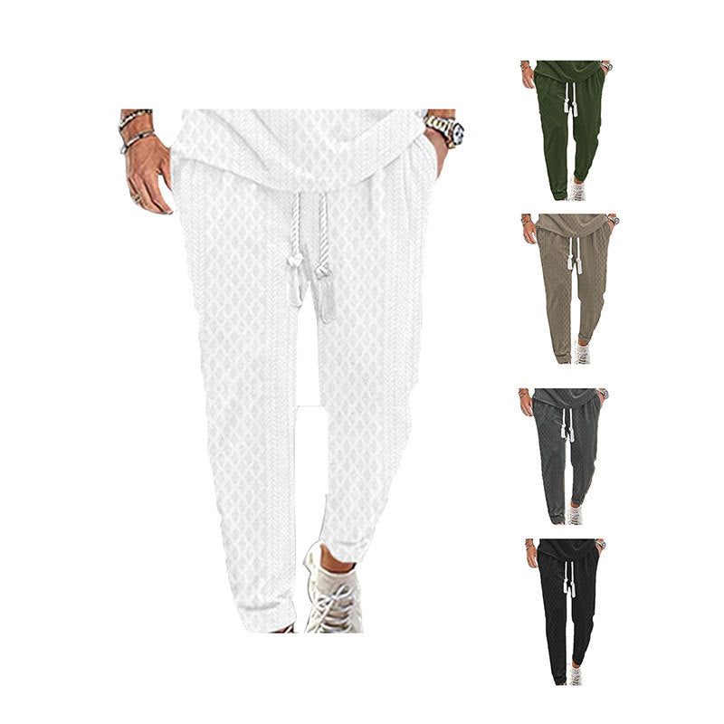 Herren nan Thermo-Zopfstrick-Jogginghose mit breitem Rippenbund und dekorativer Kordel R&B