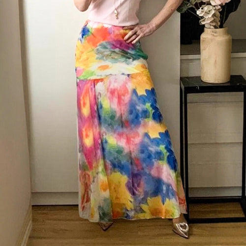 Damen Maxirock mit elegantem Blumenmuster und fließendem Schnitt R&B