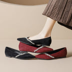 Damen Ballerinas mit funkelndem Strassbesatz und elegantem Spitzendesign