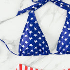 Damen Triangel-Bikini mit patriotischem Sternen- und Streifenmuster