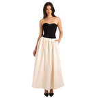 Damen Elegantes Maxikleid mit herzförmigem Ausschnitt und geschmeidigem Rock R&B