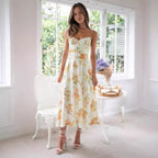 Damen Maxikleid mit zartem Blumenprint und modernem Schnitt R&B