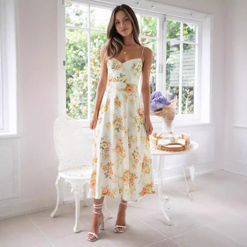 Damen Maxikleid mit zartem Blumenprint und modernem Schnitt R&B