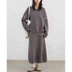 Damen Strickensemble mit lässigem Schnitt und dekorativen Akzenten